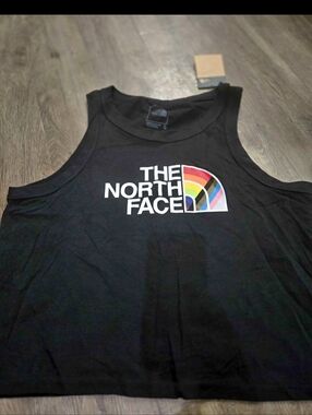 The North Face Black Tank with Rainbow Arch Logo  Women Xl